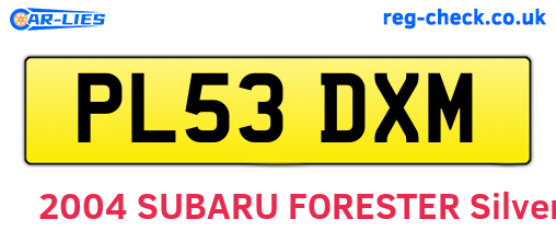 PL53DXM are the vehicle registration plates.
