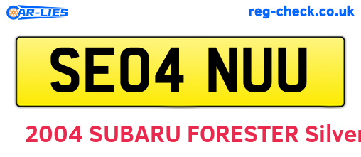 SE04NUU are the vehicle registration plates.