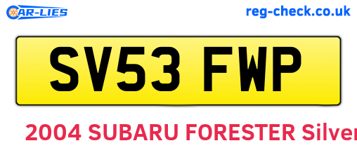 SV53FWP are the vehicle registration plates.