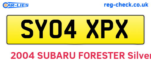 SY04XPX are the vehicle registration plates.