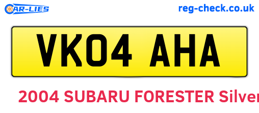 VK04AHA are the vehicle registration plates.