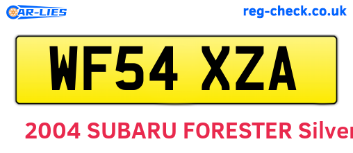WF54XZA are the vehicle registration plates.