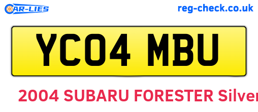 YC04MBU are the vehicle registration plates.