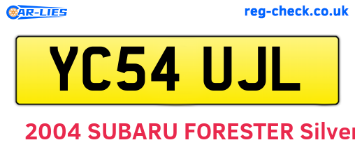 YC54UJL are the vehicle registration plates.