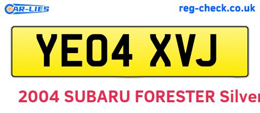 YE04XVJ are the vehicle registration plates.
