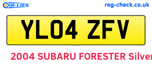YL04ZFV are the vehicle registration plates.