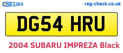 DG54HRU are the vehicle registration plates.