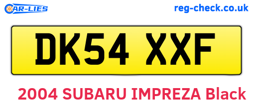 DK54XXF are the vehicle registration plates.