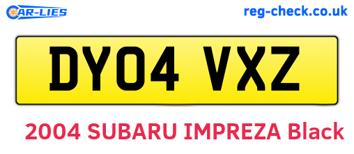 DY04VXZ are the vehicle registration plates.