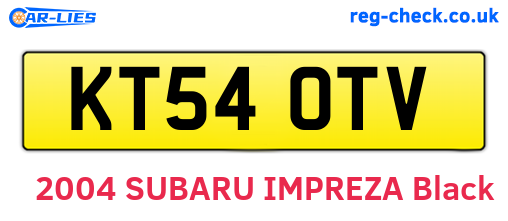 KT54OTV are the vehicle registration plates.