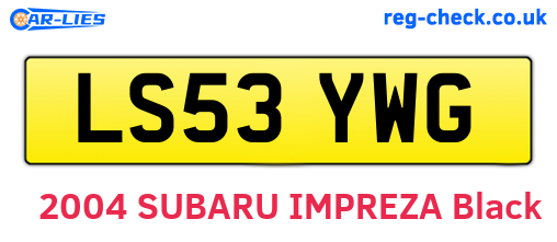 LS53YWG are the vehicle registration plates.