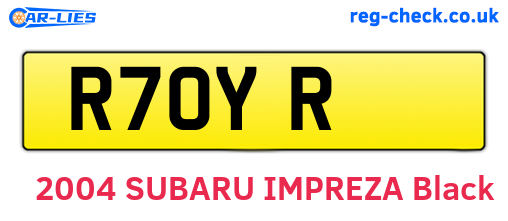 R7OYR are the vehicle registration plates.