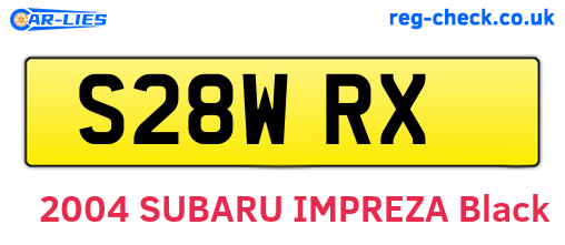 S28WRX are the vehicle registration plates.