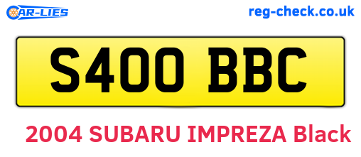 S400BBC are the vehicle registration plates.