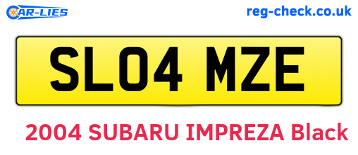 SL04MZE are the vehicle registration plates.