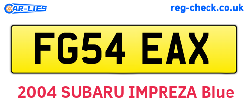 FG54EAX are the vehicle registration plates.