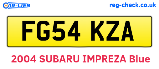 FG54KZA are the vehicle registration plates.