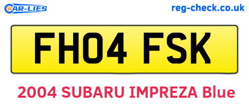 FH04FSK are the vehicle registration plates.