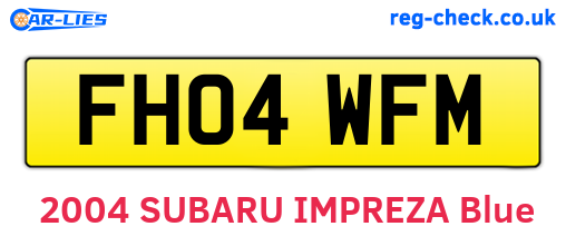 FH04WFM are the vehicle registration plates.