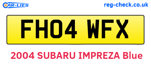 FH04WFX are the vehicle registration plates.