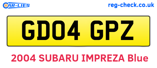 GD04GPZ are the vehicle registration plates.
