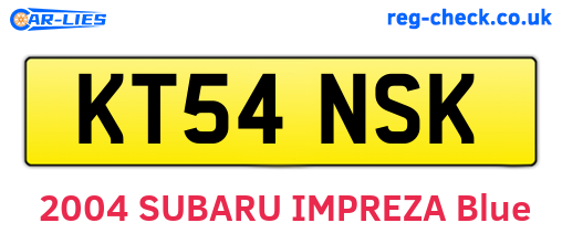 KT54NSK are the vehicle registration plates.