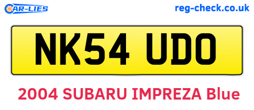 NK54UDO are the vehicle registration plates.