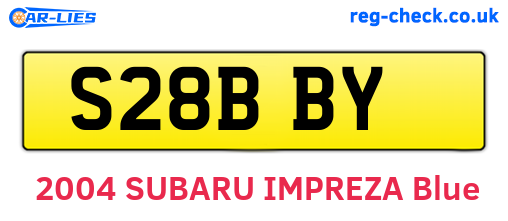 S28BBY are the vehicle registration plates.