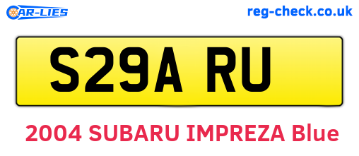 S29ARU are the vehicle registration plates.