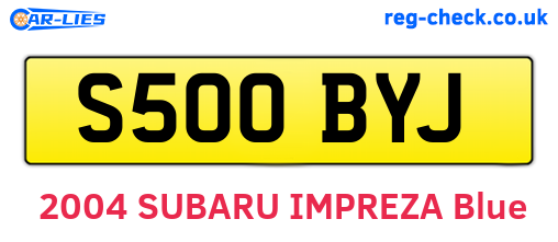 S500BYJ are the vehicle registration plates.