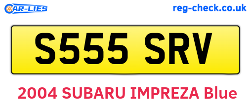 S555SRV are the vehicle registration plates.