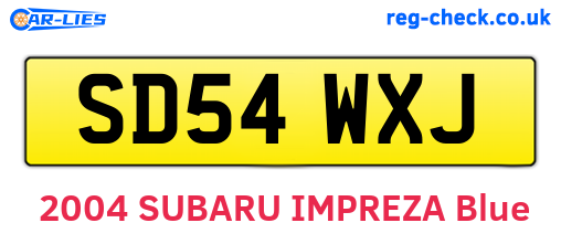 SD54WXJ are the vehicle registration plates.