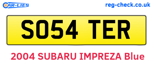 SO54TER are the vehicle registration plates.
