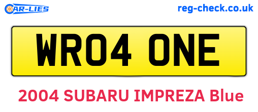 WR04ONE are the vehicle registration plates.