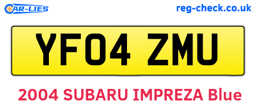 YF04ZMU are the vehicle registration plates.
