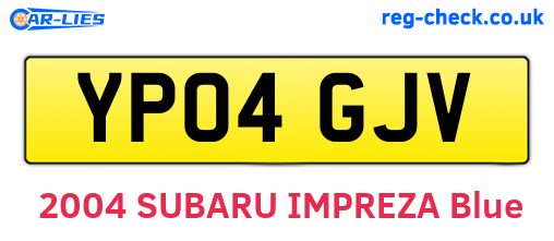YP04GJV are the vehicle registration plates.