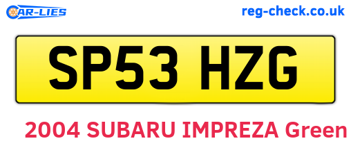 SP53HZG are the vehicle registration plates.