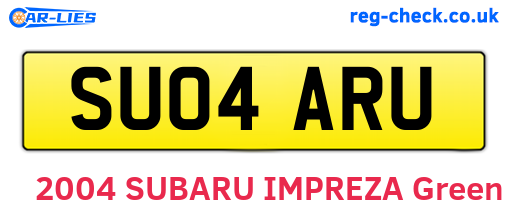 SU04ARU are the vehicle registration plates.
