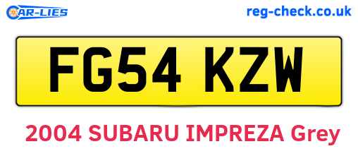 FG54KZW are the vehicle registration plates.