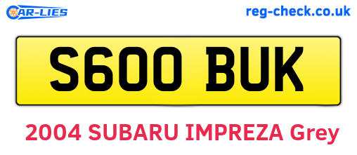 S600BUK are the vehicle registration plates.
