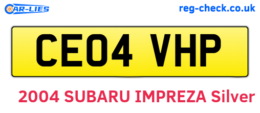 CE04VHP are the vehicle registration plates.