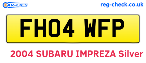 FH04WFP are the vehicle registration plates.