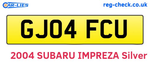 GJ04FCU are the vehicle registration plates.