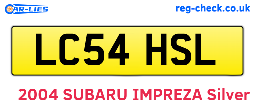 LC54HSL are the vehicle registration plates.