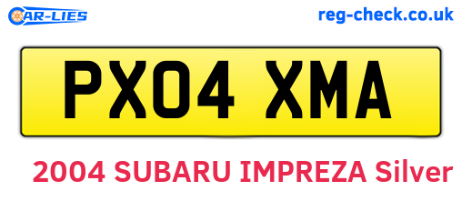 PX04XMA are the vehicle registration plates.