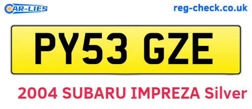 PY53GZE are the vehicle registration plates.