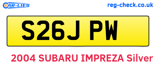 S26JPW are the vehicle registration plates.