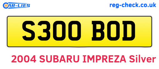 S300BOD are the vehicle registration plates.