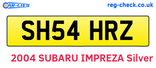SH54HRZ are the vehicle registration plates.