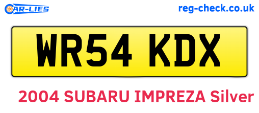 WR54KDX are the vehicle registration plates.